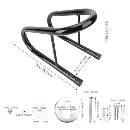 5.5 Inch Motorcycle Wheel Chock Kit with Installation Hardware Easy to Remove for Trailer Truck Bed Black, Steel Motorcycle Wheel Chock Stabilizes Front Wheel