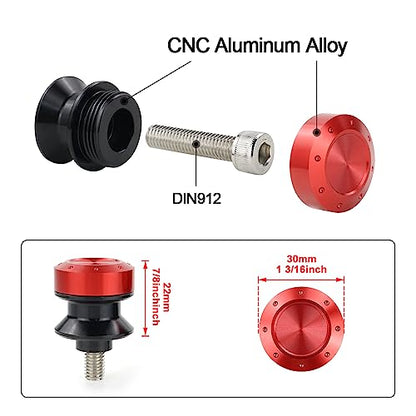 M8 Swing Arm Spools Sliders Compatible with GSXR600 GSXR750 GSX250R CBR600RR Bandit S1000R/XR SV650 Z650 Z800 Z900,Universal Motorcycle Swing Arm Bobbins - color: Red, size: M8X35