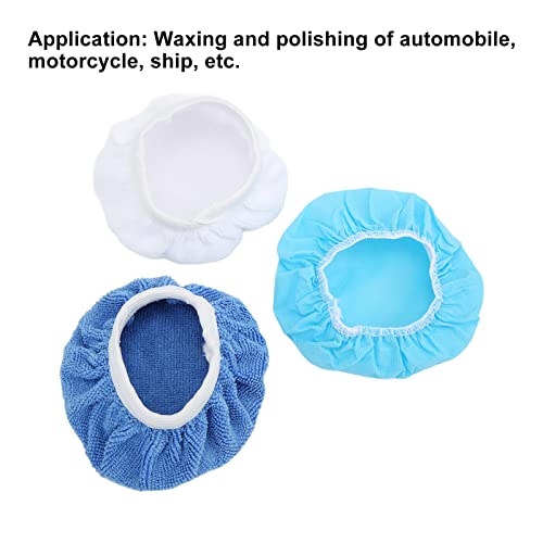 24Pack Polishing Bonnet Set 6in Microfiber Nonwoven Cotton Buffing Pads for Car Motorcycle Boat Waxing and Polishing