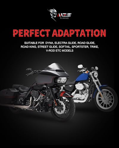 MZS Motorcycle Foot Pegs, Adjustable Male Cruiser Front Floorboards Touring Rear Footboards Black Compatible with Sportster Softail Dyna V Rod Road Glide Electra Street Glide Road King Trike 1984-2025