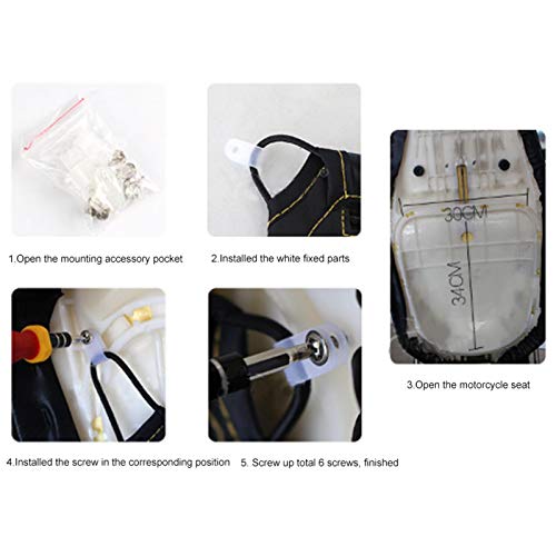 Motorcycle Seat Bag,Motorcycle Under Seat Bag, PU Leather Scooter Under Seat Storage Pouch Bag Organizer Fit For Universal Motorcycles (Black)