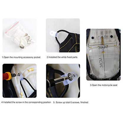 Motorcycle Seat Bag,Motorcycle Under Seat Bag, PU Leather Scooter Under Seat Storage Pouch Bag Organizer Fit For Universal Motorcycles (Black)