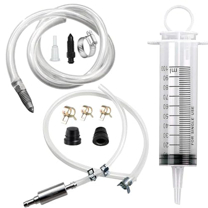 Brake Bleed Kit Hydraulic Disc Clutch Bleeding Tool with 100ml Syringe 50cm Hose One Way Check Valve for Motorcycle Car Repair