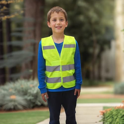 Hi Vis Kids Safety Vest| Lightweight,Adjustable & Comfy |Toddler Safety Vest,Reflective Vest Kids,toddler construction vest for Cycling & Running XS/Y1 - color: Yellow, size: X-Small