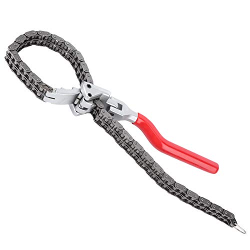 Oil Filter Wrench,Acouto Chain Wrench Spanner 13.8in Long Handle Adjustable Oil Filter Spanner,Auto Car Repairing Tool Removal Hand Tool Self Adjusting