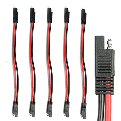 5 Pack 10 Gauge 2 Pin Quick Disconnect Polarized Wire Harness SAE Connector Bullet Lead Cable for Motorcycle Boat Car Tractor - 12in Red and Black Wire (5PCS 12IN 10GAUGE) - style: 10 Gauge