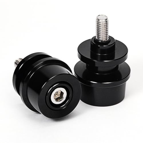 M8 Bobbins Swing Arm Spools For Ninja 400 500 650 ZX6R ZX10R GSXS 750 1000 GSX-8S GSXR 600 750 1000 S1000RR/R/XR CBR 600 900 954 1000 RR Motorcycle Swingarm Spools Slider Stand Paddock Screw (Black) - color: Black