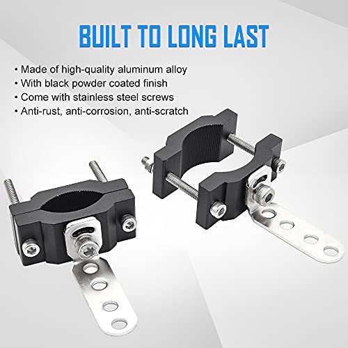 Motorcycle 2 Inch Tube Clamp Mount Brackets Bicycle Car Bull Bar Holder Clamp Samman Off Road Bar Mounting Brackets for LED Light Work Lights Pods Lamps 2PCS