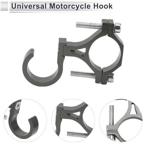 Motoforti Universal Motorcycle Hanging Hook Arc Motorcycle Helmet Luggage Bag Holder Hanger for Scooters Bicycles Aluminum Alloy Titanium Tone Gray 1 Set