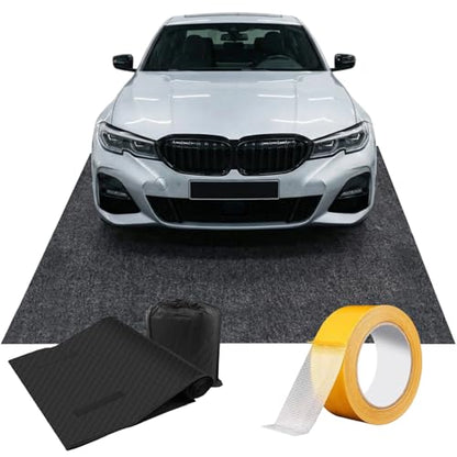 Garage Floor Protection Mat (7'5" x 18') uitable for garages, Oil Spill Prevention, Waterproofing, and Protection of Floor Surfaces(Includes Double Sided Tape Rolling Creeper Mat) - size: 7'6" x 17'1"