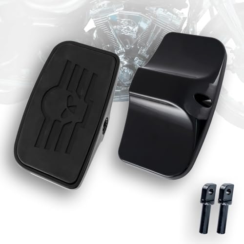 Rear Passenger Footpeg Passenger Peg Floorboard Footboard for Harley Dyna Electra Glide Road Electra RoadKing Fat boy Sportster 883 1200 Sportsters Dynas Softails V-Rod (Skull-Black) - size: Skull-Black