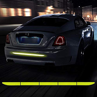 TOMALL 35.2'' Strong Reflective Stripe Stickers High-Intensity Night Visibility Reflective Decal Universal Safety Warning Diamond Grade Waterproof Self Adhesive for Car Trunk (Yellow) - color: Yellow