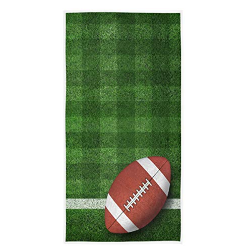 Naanle American Football on Field Soft Highly Absorbent Guest Large Home Decorative Hand Towels Multipurpose for Bathroom, Hotel, Gym and Spa (16 x 30 Inches) - color: Ball