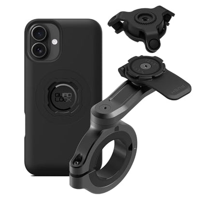 Quad Lock Motorcycle Handlebar Phone Mount PRO - Large with Vibration Dampener and MAG Phone Case for iPhone 16 Plus - size: iPhone 16 Plus