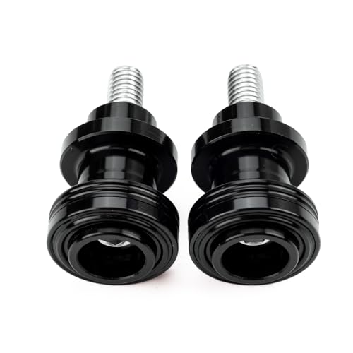M8 Swingarm Spools Sliders, CNC Billet Aluminum Universal Paddock Rear Stand Screws Bobbins, Fits for CBR600RR CBR1000RR, GSXR600/750/1000, ZX6R ZX10R Z650 Z900, SV650,S1000RR– 2 PCS (Black) - color: Black