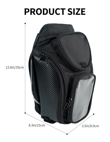 Motorcycle Tank Bag Universal Waterproof Oxford Fabric with Strong Magnetic，Magnetic Tank Bag, fits Harley Davidson, Indian, Honda, Yamaha, Suzuki and more - size: 6L