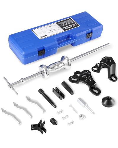 Orion Motor Tech 9-Way Slide Hammer Puller Set, Front Wheel Hub Bearing Remover & Rear Wheel Axle Hub Dent Shaft Puller Tool Kit - color: blue case