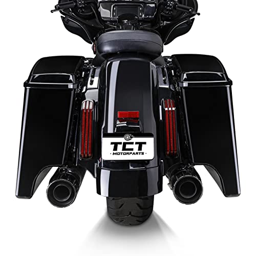 TCT-MOTORPARTS 5" Stretched Extended Hard Saddlebags Fit for Harley Touring 2014-later Road King Road Street Electra Glide Ultra-Classic - color: Stretched Vivid Black
