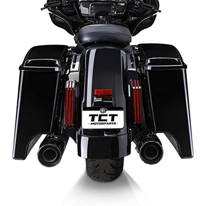 TCT-MOTORPARTS 5" Stretched Extended Hard Saddlebags Fit for Harley Touring 2014-later Road King Road Street Electra Glide Ultra-Classic - color: Stretched Vivid Black
