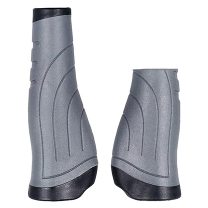 TOPCABIN Bike Grips 2PCS 90mm Length Bike Handlebar Grips Short Mini Bicycle Handlebar Grips Two-Color Rubber Ergonomic Design - color: PVC Grey(90mm+130mm)