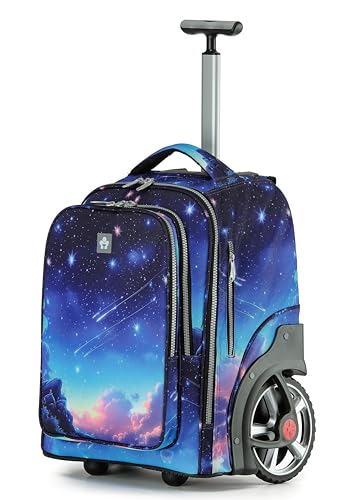 NEW TILAMI 20" Rolling Backpack for Teens Adults, Climbing Stairs Waterproof Backpack with Wheels for School Business Trave Camping with Laptop Compartment, Fit 17 Inch Laptop, Spacey Blue - color: Spacey Blue
