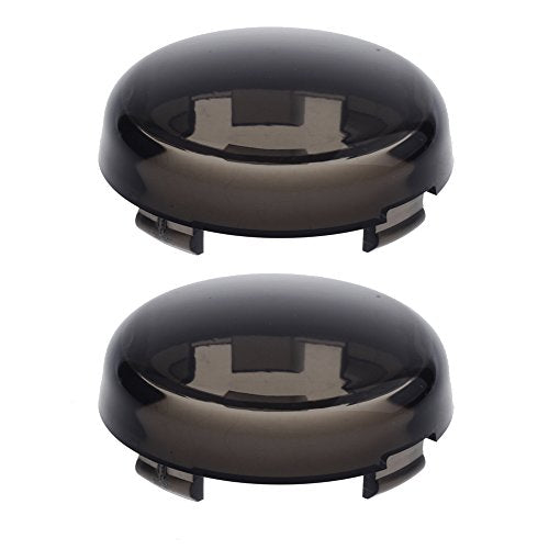 NTHREEAUTO Turn Signal Lights Lens Cover Compatible with Harley Dyna Fatboy Softail Road Glide - color: Snoked