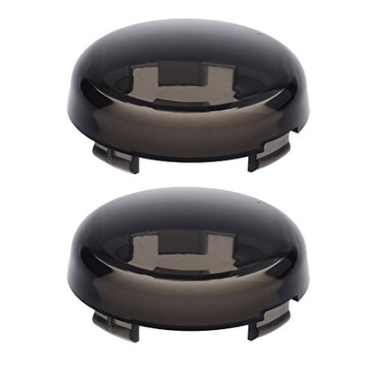 NTHREEAUTO Turn Signal Lights Lens Cover Compatible with Harley Dyna Fatboy Softail Road Glide - color: Snoked