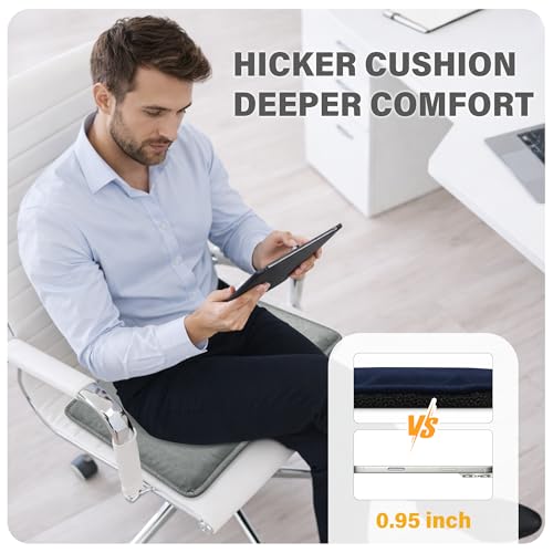 SPRING SEAON Large Gel Seat Cushion for Pressure Relief – Honeycomb Buffer Design with Extra Thick Filling, Anti-Slip Bottom, Perfect for Long Sitting, Travel, Airplane and Daily Comfort (Gray) - color: Gray