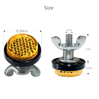 Amber Reflector Motorcycle License Plate Bolts and Nuts - color: Amber