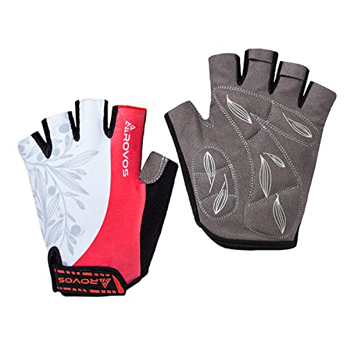 Cycling Gloves for Men & Women - 5MM Anti-Slip Shock-Absorbing Gel Pad, Lightweight & Breathable Half Finger Design for Mountain Cycling, Gym, Motorcycle, Outdoor Sports - color: Red, size: Small