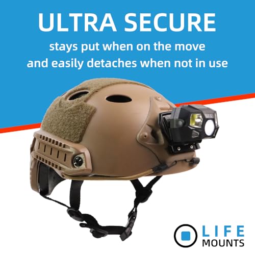 Tactical Helmet Light Flashlight,800 Lumen Ultra-Light Bright LED Rechargeable Helmet Light with White Red Light Waterproof Motion Sensor Head Lamp,5 Mode for Outdoor Camping Running Hiking