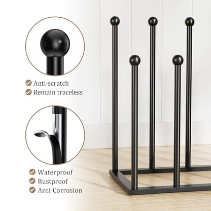 pickpiff Boot Rack Organizer Tall Boots, Black Boot Storage Organizer Tall Boots for Closet, Entryway, Garage, Porch, Free Standing Shoe Racks for 8 Pairs