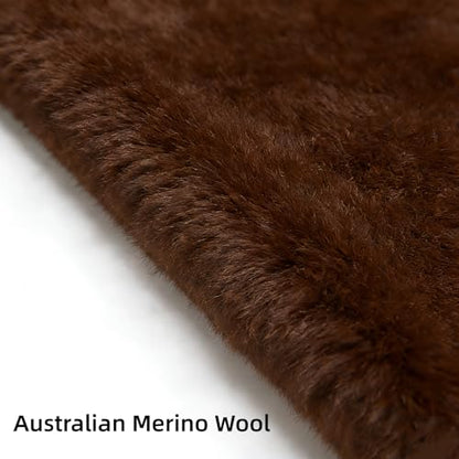 Western-Style Sheepskin Saddle Seat Cover, Sheepskin Saddle Pad, Genuine Merino Sheepskin Saddle Pad - color: Brown