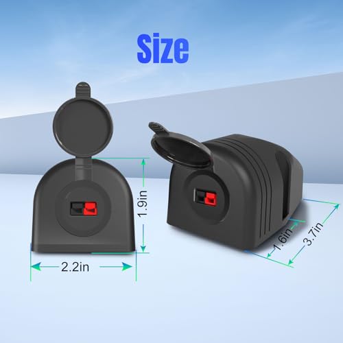 Anderson Connector with Mounting Bracket, Waterproof Quick Connect Wire Connectors PP15 to 45, Power Pole Cover for Smart Battery Box, Marine, Boat, Motorcycle, Truck, RV