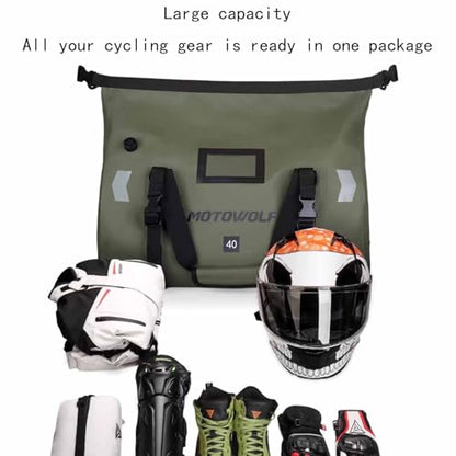 Motorcycle Tail Bag for Honda Monkey 125 2018-2025 Waterproof Duffle Luggage All Weather Back Seat Saddle Bag Expandable Capacity Rear Rack Trunk Storage Bag,Light Green - color: Light Green