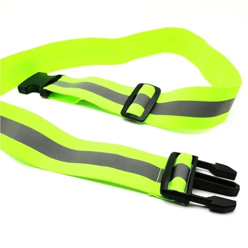 Reflective Bands 8pcs 4x120cm Reflective Elastic Belt Jogging Reflective Strap Adjustable Nighttime Safety Construction Work Gear Trekking Camping for Cycling Running - color: Green