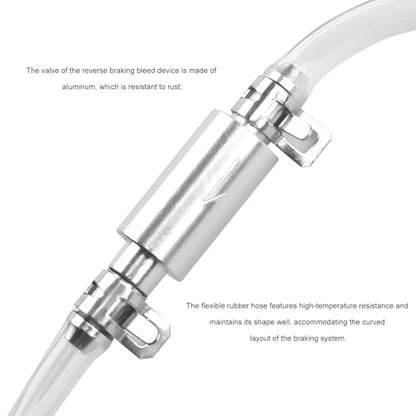 2 PCS Brake Bleeder Kit, One Way Check Valve Tube Bleeding Tool with Metal Clips, Hydraulic Brake Fluid Bleeder Replacement Hose Kit for Car Motorcycle Bike Clutch
