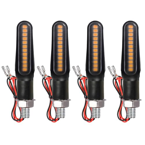 Motorcycle Blinkers Indicator Sequential Turn Signal Amber LED Lamp (Pack of 4)