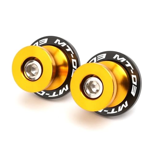Rear Stand Frame Sliders for Yamaha MT03 MT10 MT-09 2014-2025 Motorcycle Accessories Swingarm Spools Sliders Stand Screws 6MM Swing Arm Bolts(MT03 Gold) - color: MT03 Gold