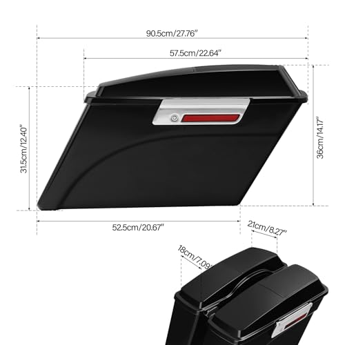 TCMT Hard Saddlebags Trunk W/ 6x9 Speaker Lid Latch Key & Liners Carpet Insert Fits For Harley Touring Models CVO Road Glide Road King Street Glide Electra Glide Ultra Classic 1994-2013 - color: 6x9" Dual Speaker Lid Chrome Lacthes