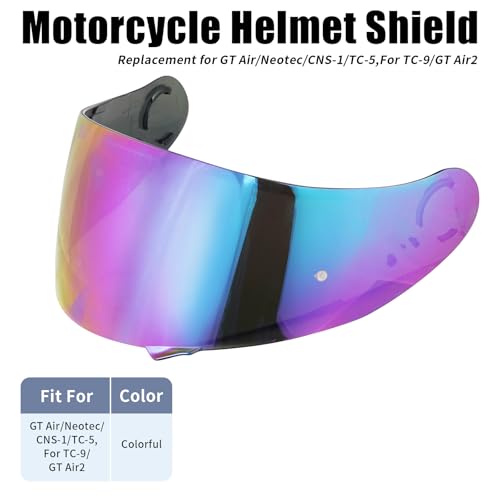 GT Air Visor Repalcement for GT Air 2, Outer Face Helmet Shield Compatible with CNS-1/Neotec/TC-5/TC-9 Accessories (Rainbow) - color: Rainbow