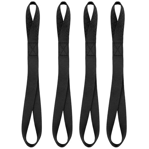 4 Pack Soft Loop Tie Down Straps, 3900 lbs Break Strength Heavy Duty Motorcycle Handlebar Straps for ATV, UTV, Dirt Bike, Trailer, Truck Bed, Kayak – Reliable Transport & Hauling