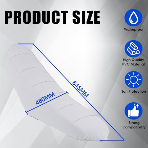 Dirt Bike Seat Cover Motorcycle Gripper Cushion Cover Universal for CRF XR RMZ RR YZF YZ PW TTR WR KLX KX All Most Dirt Pit Bikes Enduro White - color: White