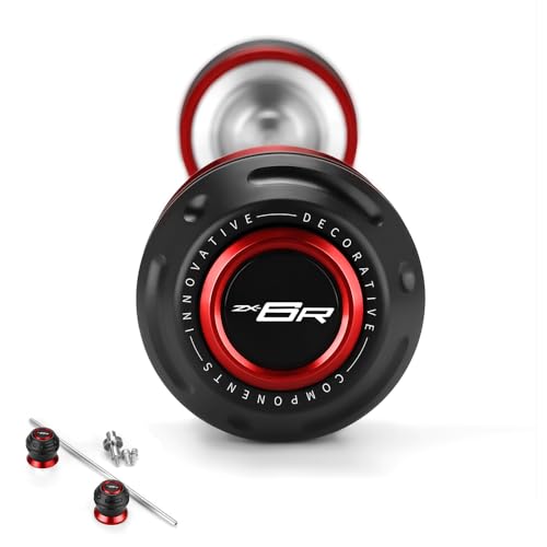 Motorcycle Rear Wheel Axle Fork Slider Crash Protector Compatible With K.awasaki Ninja ZX6R 2024 2025 2026 | ZX-6R ZX636 ZX 6R 636 Accessories (Red) - color: red
