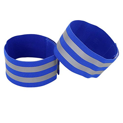 X AUTOHAUX 8pcs Reflective Bands for Arm High Visibility Night Cycling Riding Reflector Tape Straps Bracelet - color: Blue