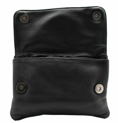 Hip Purse For Women Leather Clipon Purse for Biker Fanny Pack Waist Pack Motorcycle Leg Bag Leather Belt Pouch Crossbody Belt - color: Black