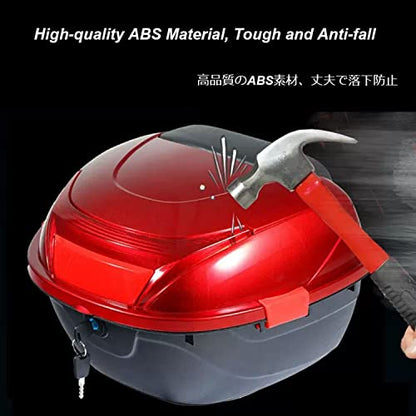 Daily Tail Box Motorcycle Trunk Luggage Top Box for Scooter/Motorcycle/Moped Back Top Case ABS Hard Shell 28L(Blue) - color: Blue