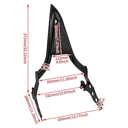 Motorcycle Sissy Bar Detachable Rear Passenger Backrest Pad Fit for Harley Softail Breakout 2013-2023 Fat Boy FLFBS 2018-2023 Black