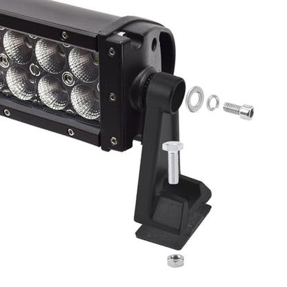 Universal Light Bar Mounting Brackets - Side Mount Base for Dual Row LED Straight & Curved Lightbars, Anti-Vibration Rubber Pad Included, Off-Road Truck UTV Roof Ditch Light Hardware (2-Pack)