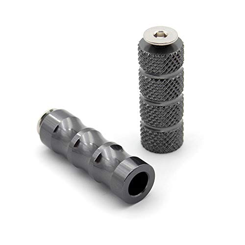 PROCNC 6mm Motorcycle Knurled Shifter Peg Anti-Skid Gear Shift Brake Lever Foot Pegs Pedal Hole Footrests Footpeg Rearsets For Suzuki Yamaha Kawasaki Bmw (Grey) - color: gray